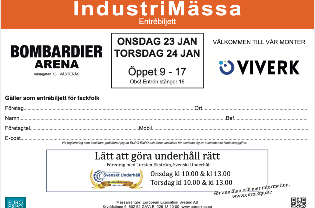 Träffa oss på Västmanlands Industrimässa!