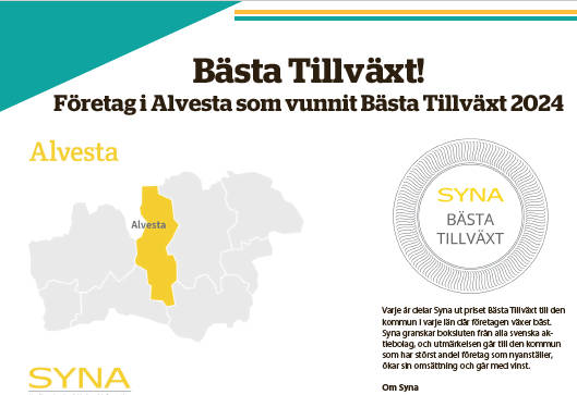 Viverk bland Alvestas bästa företag i Synas Bästa TIllväxt.